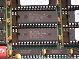 close up of 64K Mac ROMs on a Gemulator ROM card